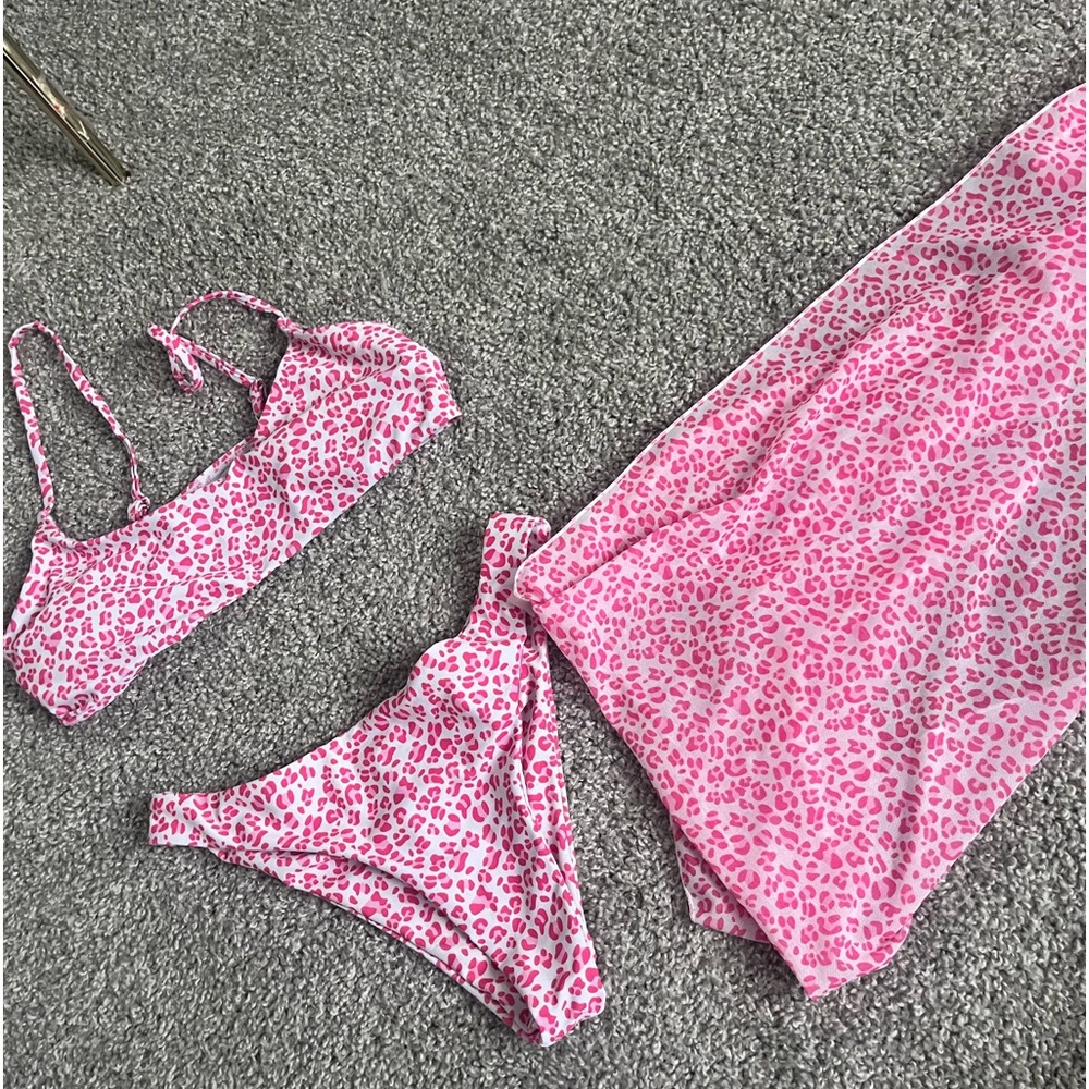 Pink leopard shein bikini